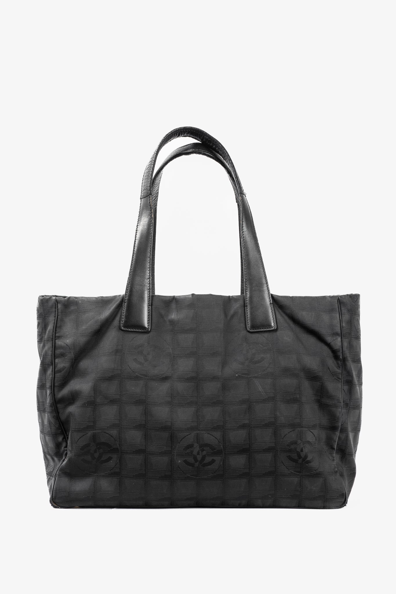 Chanel Travel Line Black Nylon CC-Jacquard Tote