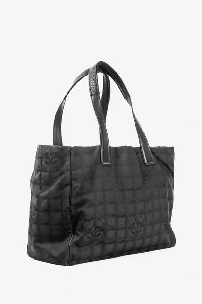Chanel Travel Line Black Nylon CC-Jacquard Tote
