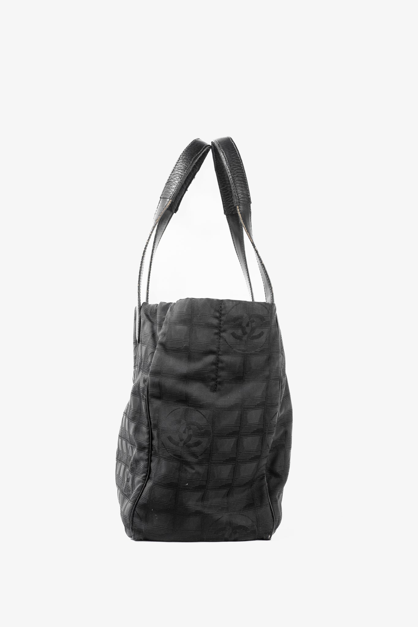 Chanel Travel Line Black Nylon CC-Jacquard Tote