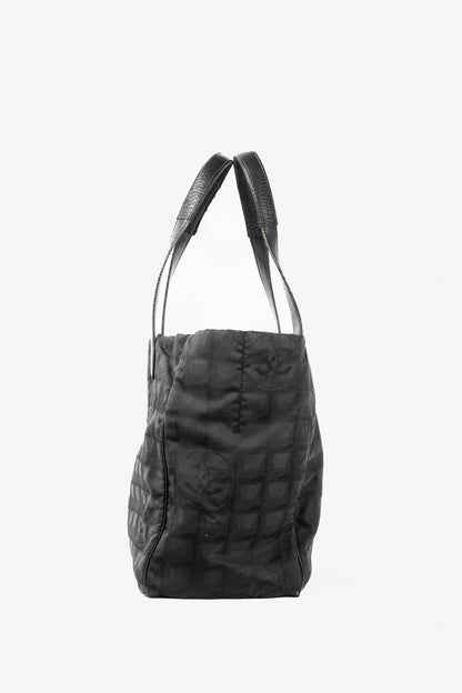 Chanel Travel Line Black Nylon CC-Jacquard Tote