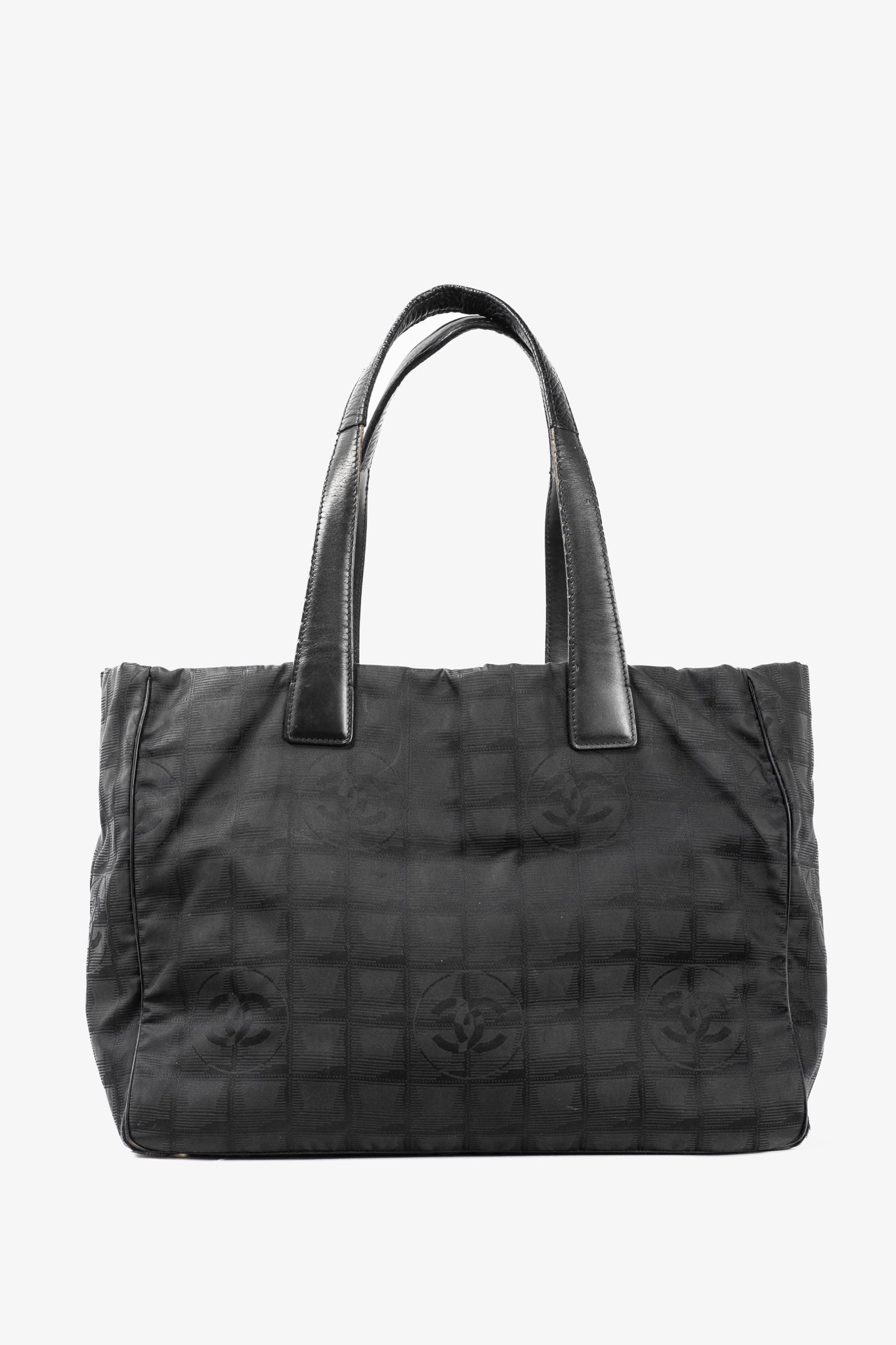 Chanel Travel Line Black Nylon CC-Jacquard Tote