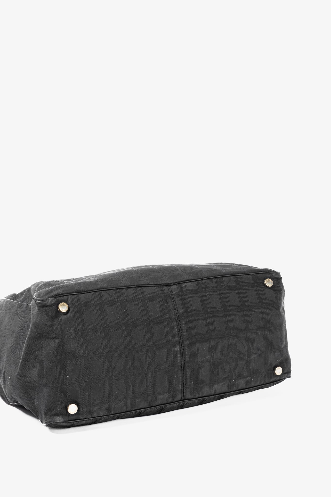 Chanel Travel Line Black Nylon CC-Jacquard Tote