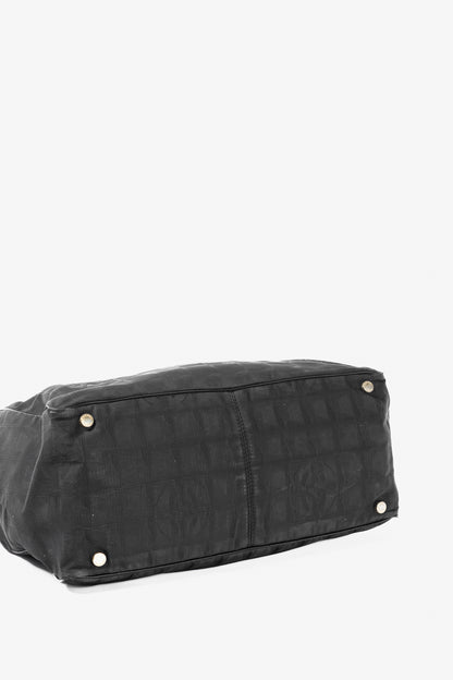Chanel Travel Line Black Nylon CC-Jacquard Tote