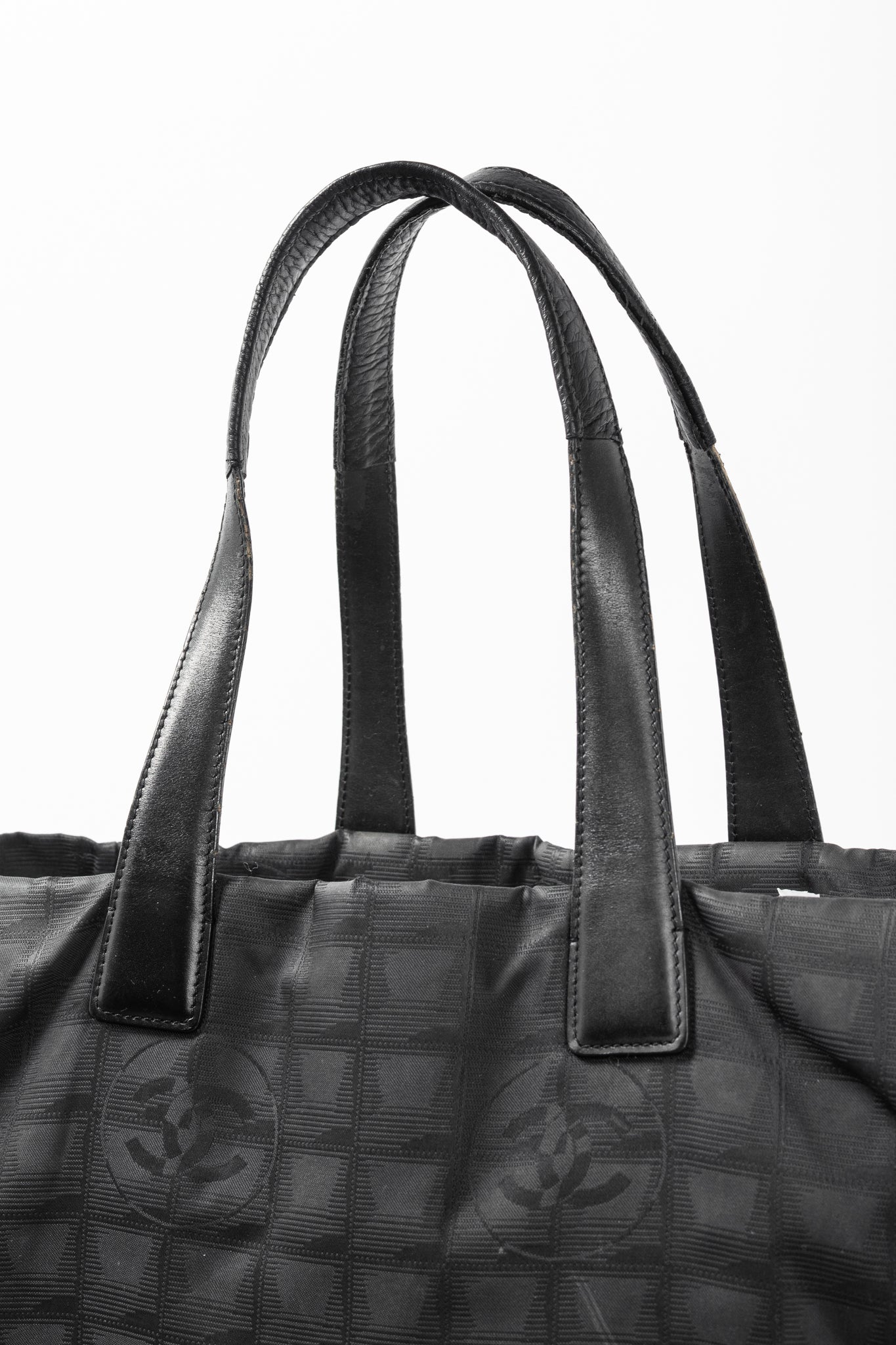 Chanel Travel Line Black Nylon CC-Jacquard Tote