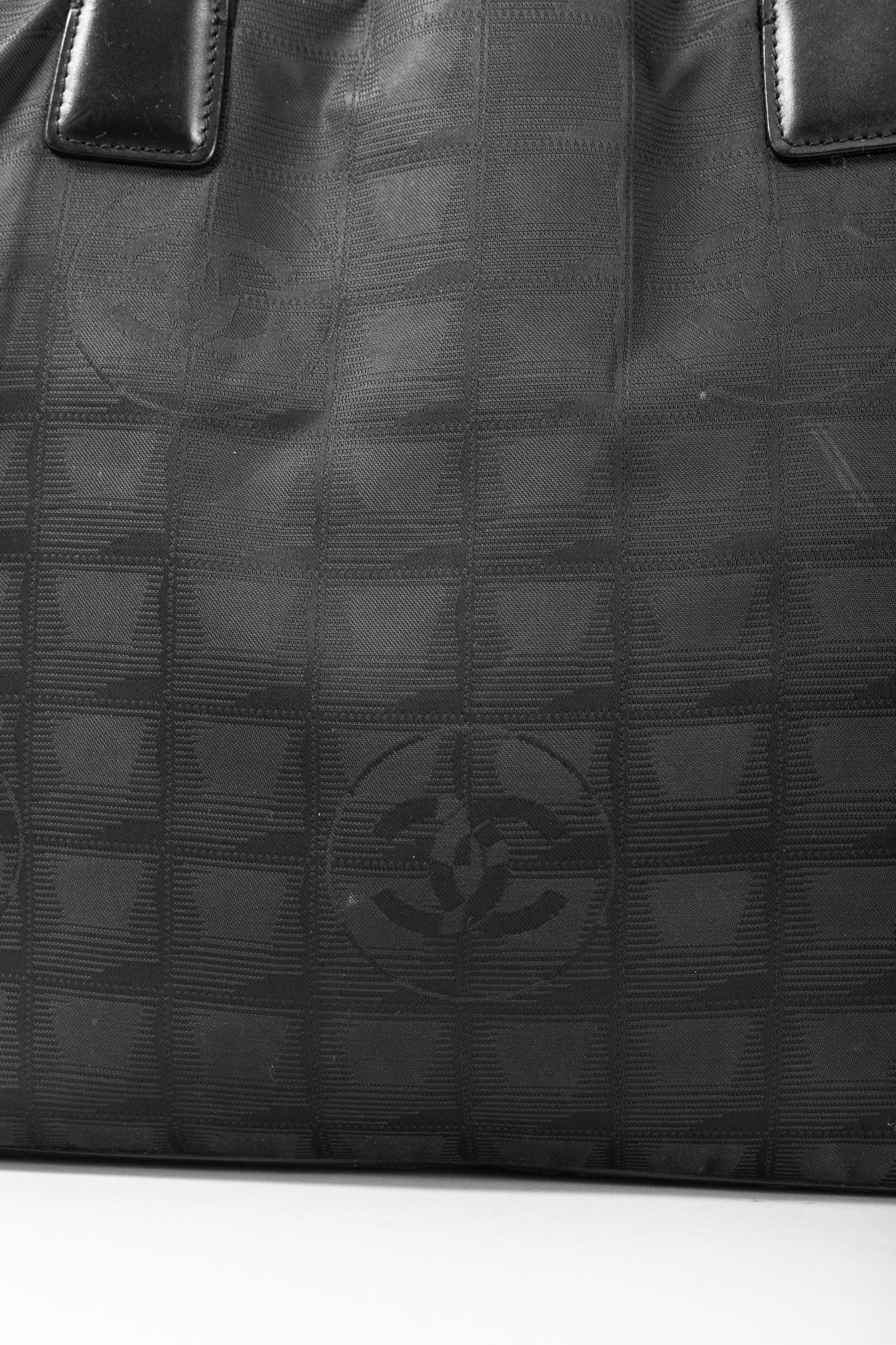 Chanel Travel Line Black Nylon CC-Jacquard Tote