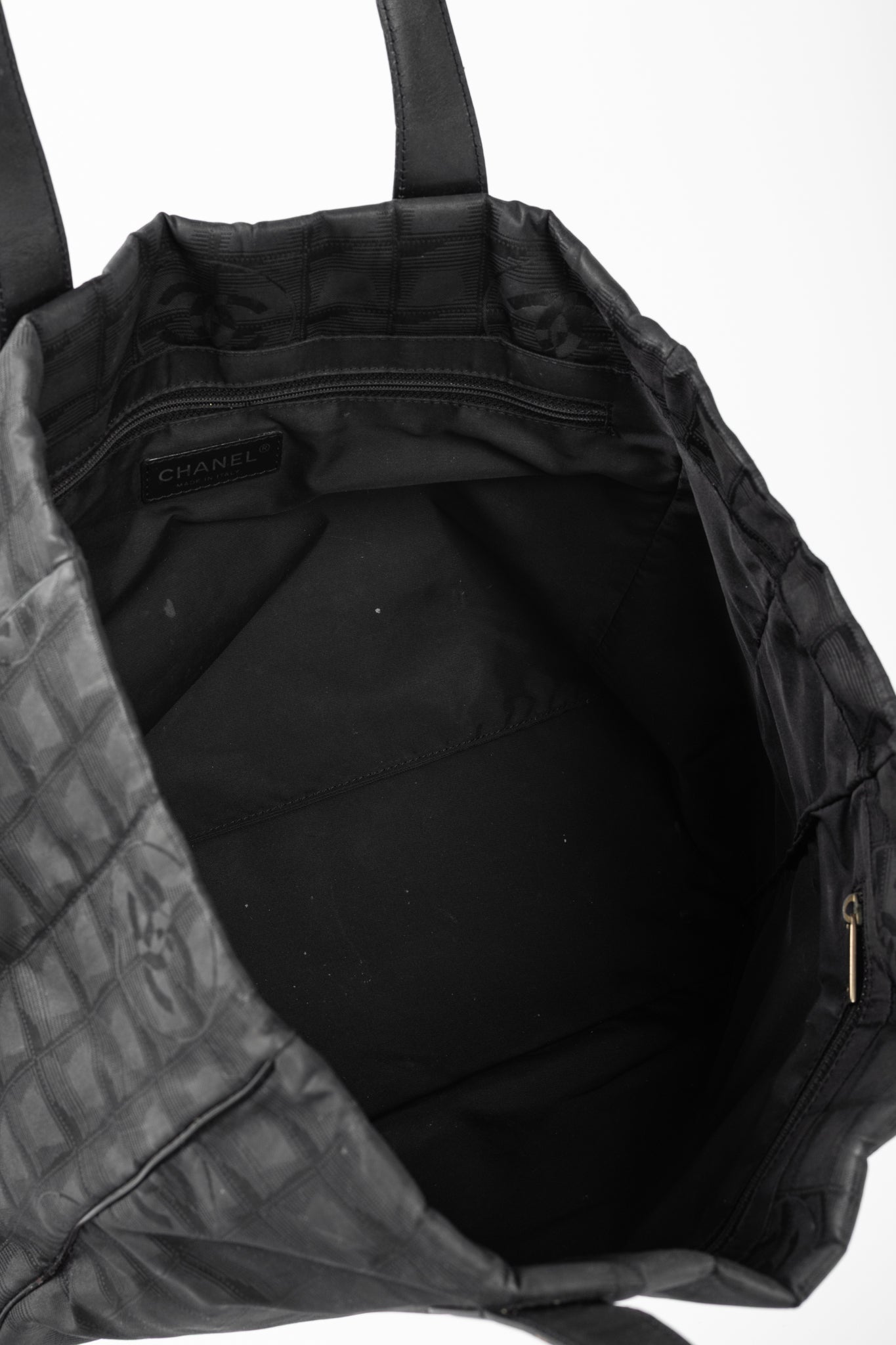 Chanel Travel Line Black Nylon CC-Jacquard Tote