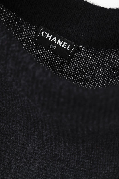 Chanel 09A Black Wool & Mohair Tiered-Hem Skirt