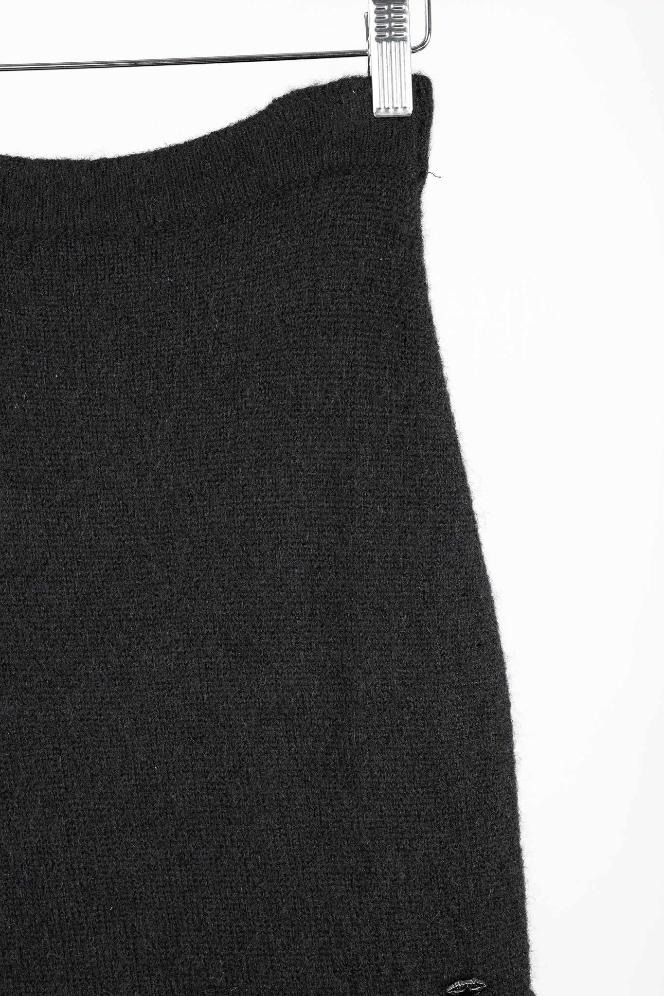 Chanel 09A Black Wool & Mohair Tiered-Hem Skirt