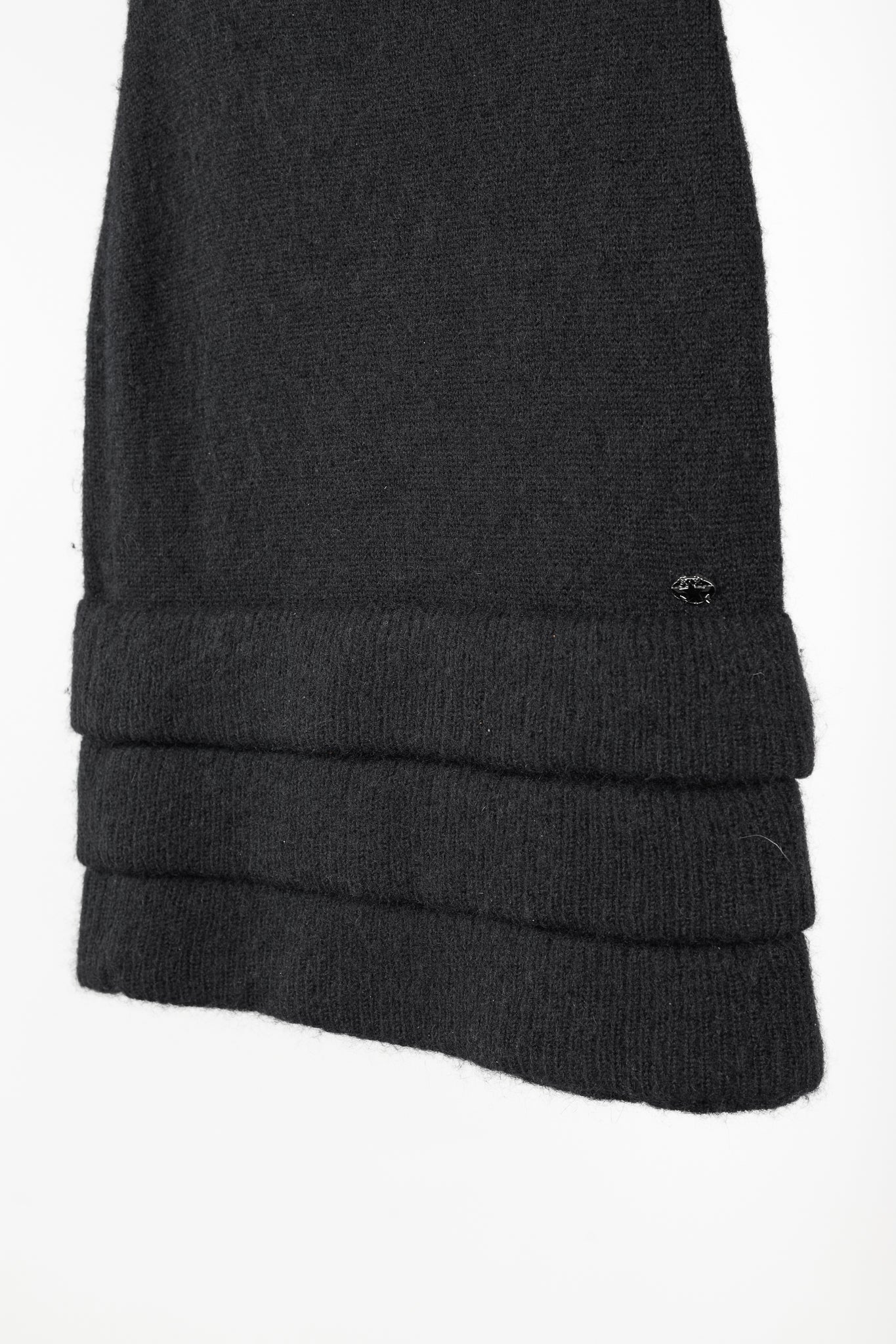 Chanel 09A Black Wool & Mohair Tiered-Hem Skirt