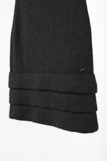 Chanel 09A Black Wool & Mohair Tiered-Hem Skirt