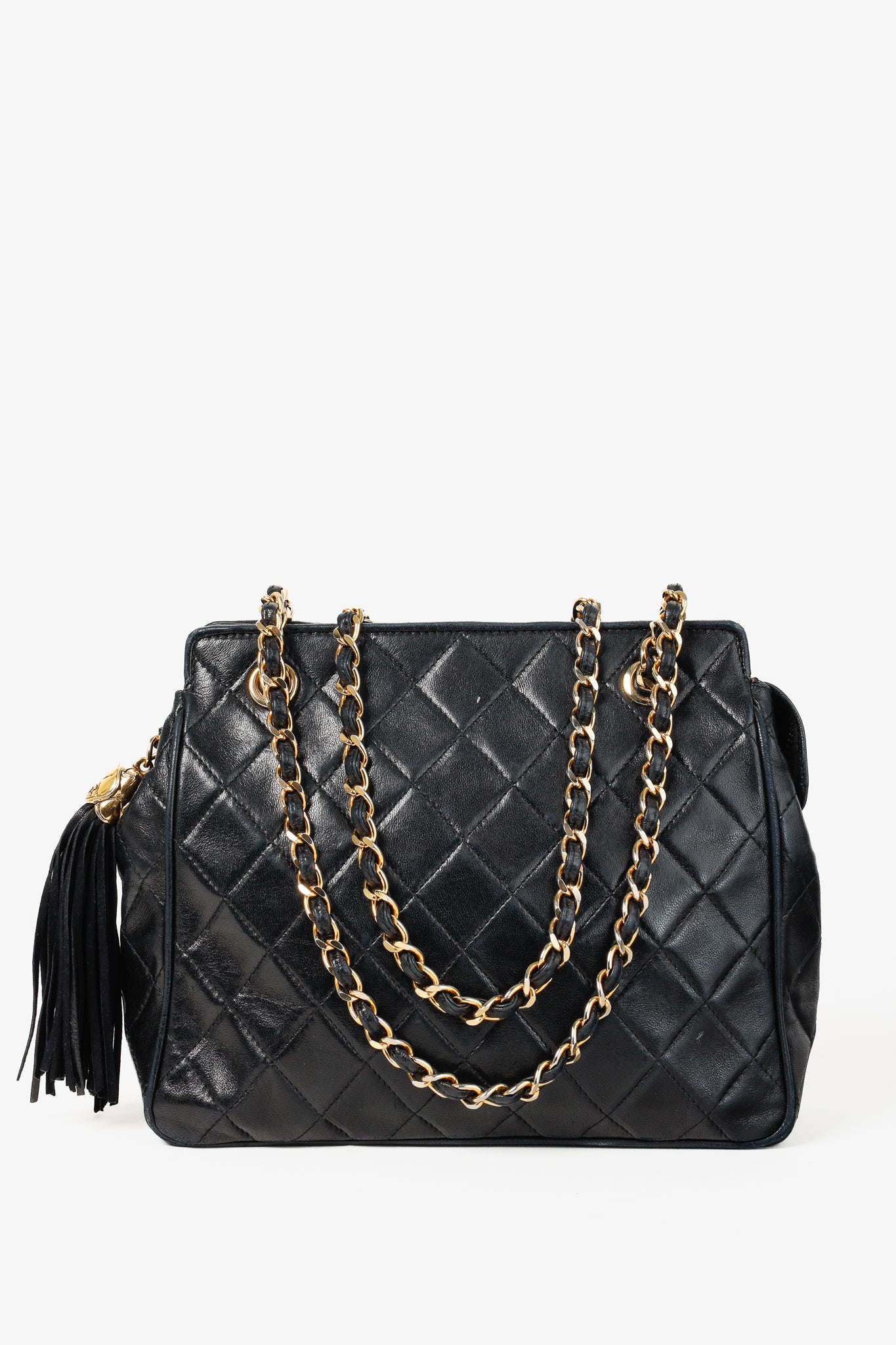 Chanel Vintage Quilted Leather Fringe-Tassel Shoulder Bag