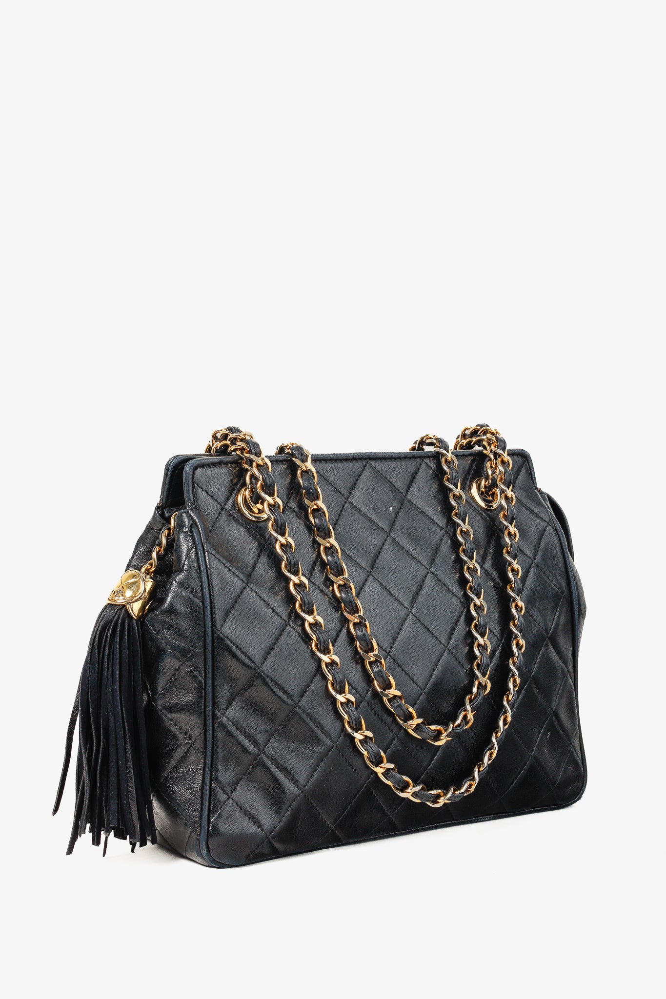 Chanel Vintage Quilted Leather Fringe-Tassel Shoulder Bag