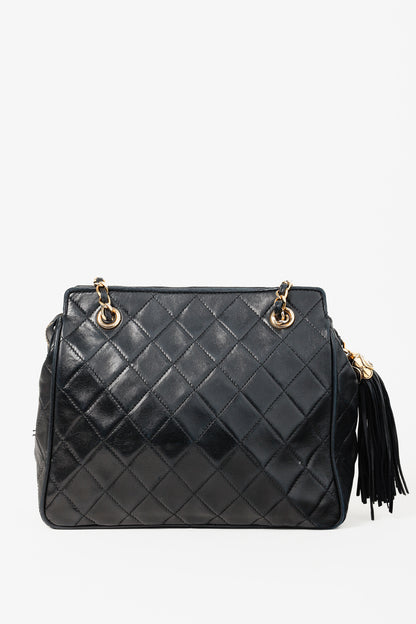 Chanel Vintage Quilted Leather Fringe-Tassel Shoulder Bag