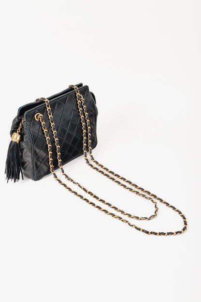 Chanel Vintage Quilted Leather Fringe-Tassel Shoulder Bag