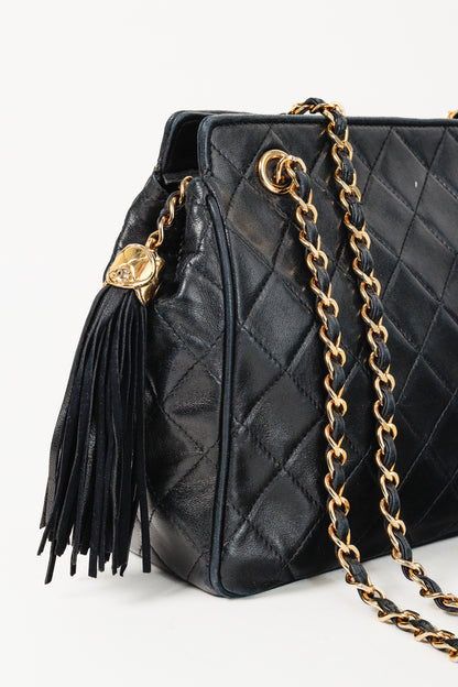 Chanel Vintage Quilted Leather Fringe-Tassel Shoulder Bag