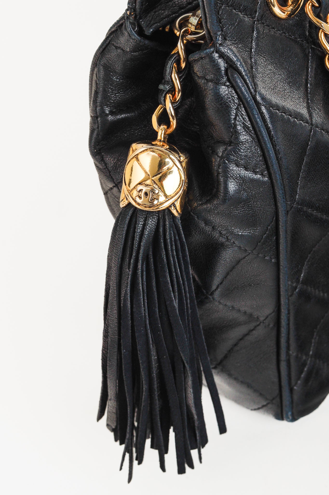 Chanel Vintage Quilted Leather Fringe-Tassel Shoulder Bag