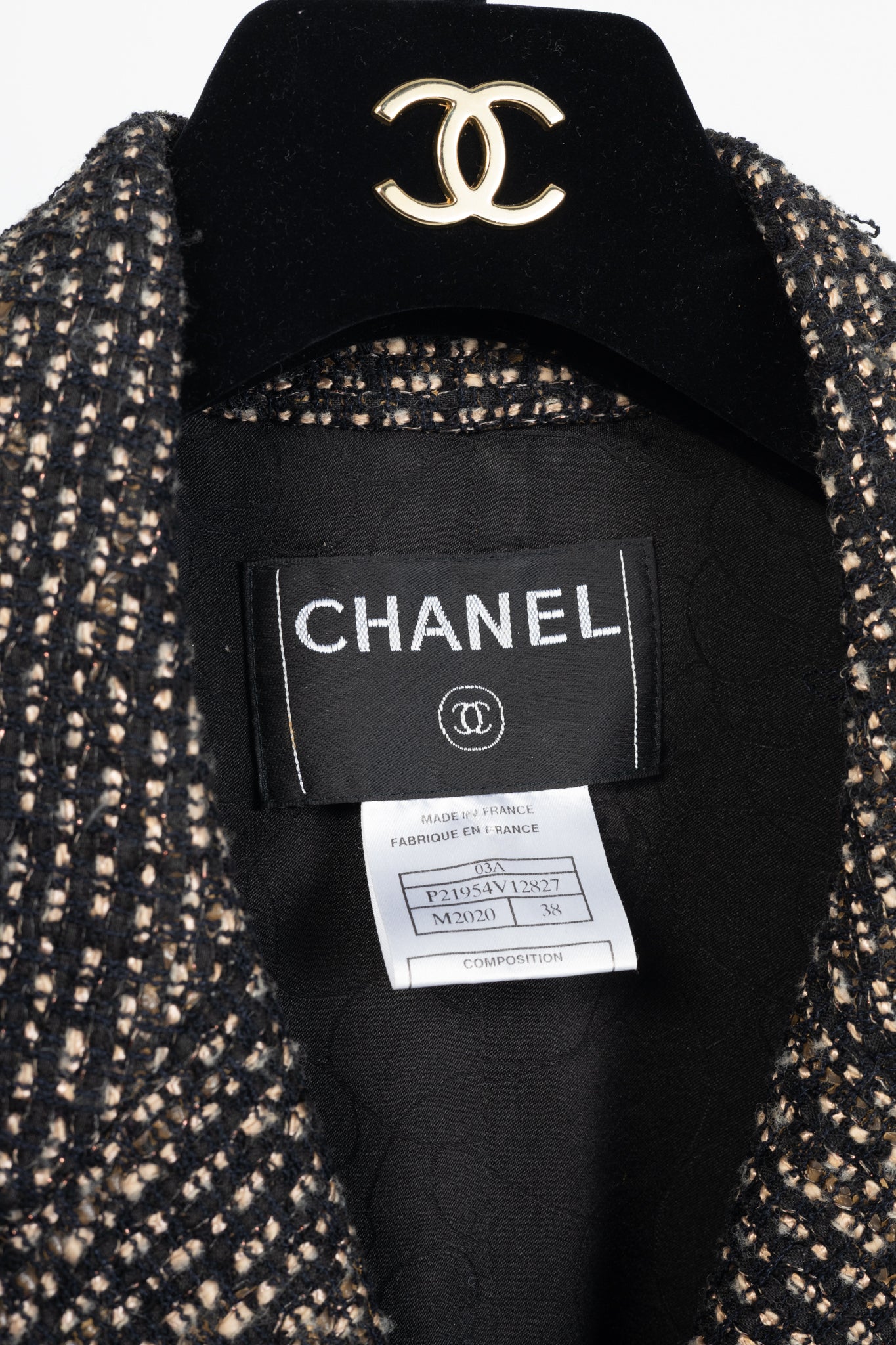 Chanel 03A Brown Wool-Blend Tweed Buttoned Blazer