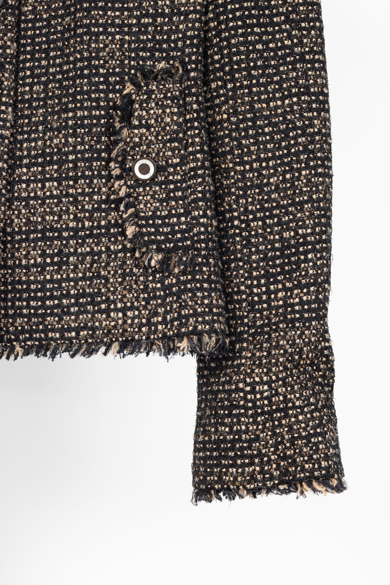Chanel 03A Brown Wool-Blend Tweed Buttoned Blazer