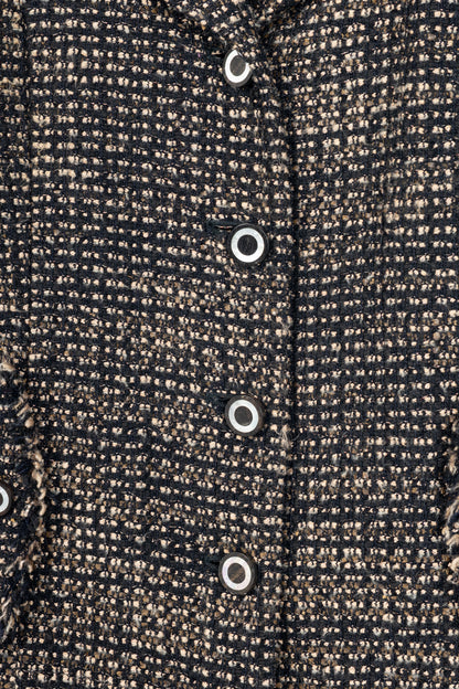 Chanel 03A Brown Wool-Blend Tweed Buttoned Blazer