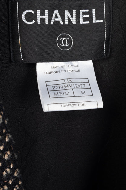 Chanel 03A Brown Wool-Blend Tweed Buttoned Blazer
