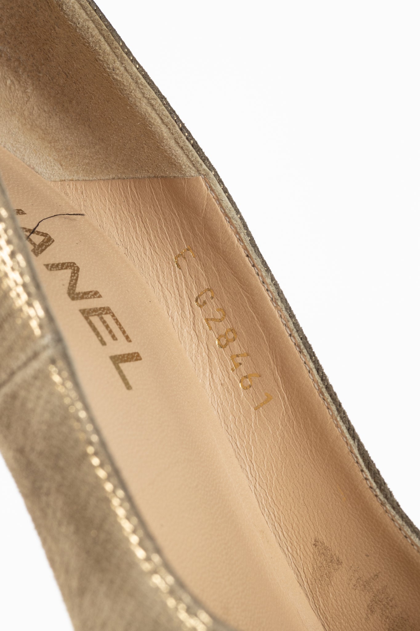 Chanel 12A Khaki & Noir Suede Cap-Toe Pumps