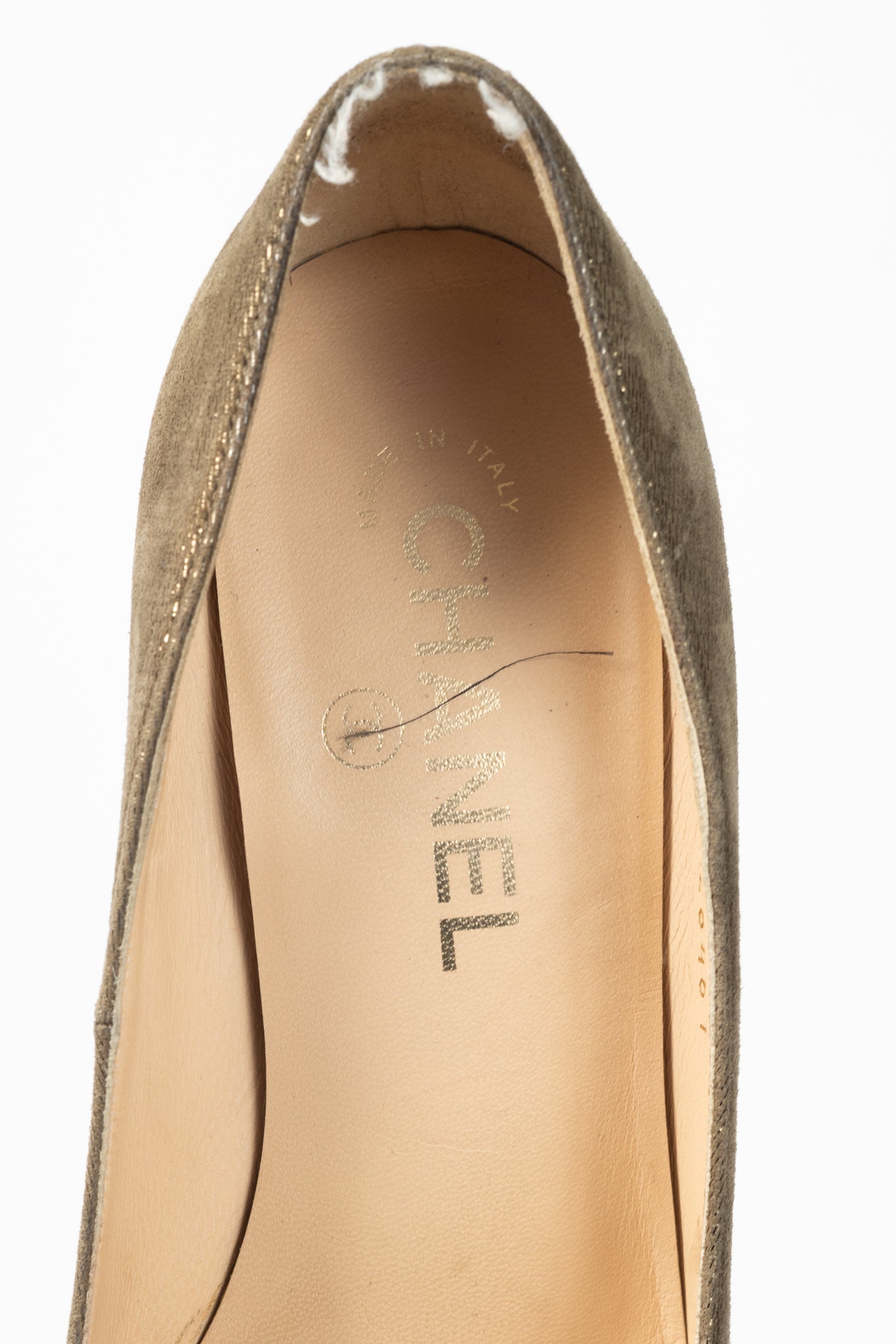 Chanel 12A Khaki & Noir Suede Cap-Toe Pumps