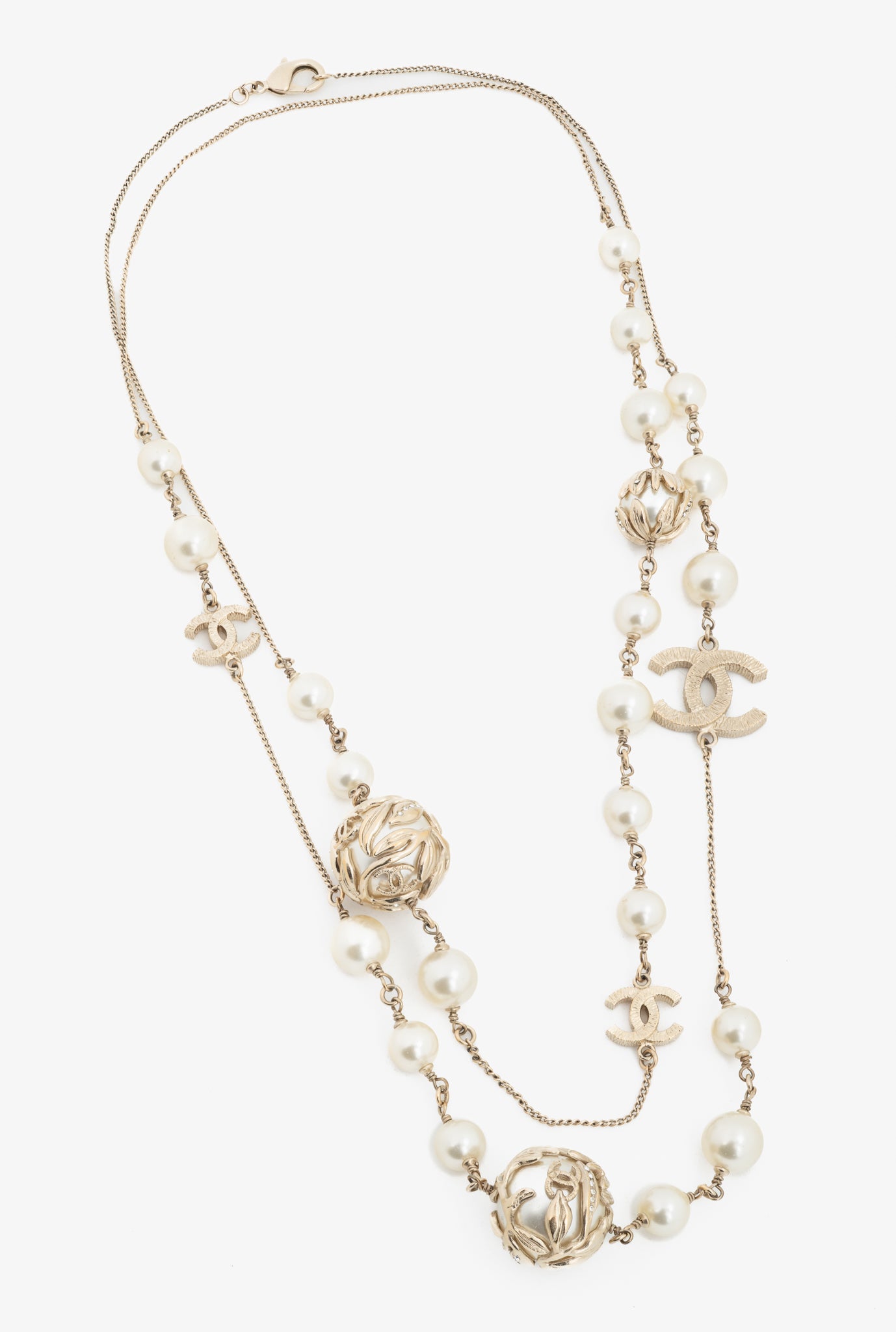 Chanel 09A Gold-Tone Multi CC Double Wrap Long Chain Necklace