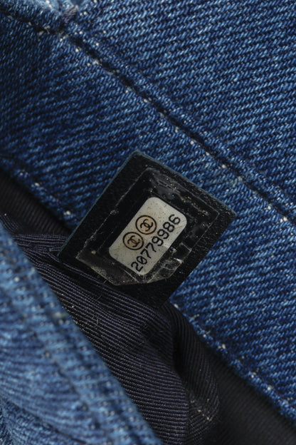 Chanel 15P Blue Denim Fringe CC Medium Flap Bag