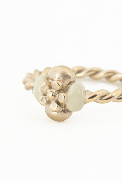 Chanel Gold-Tone Camellia Braided Ring