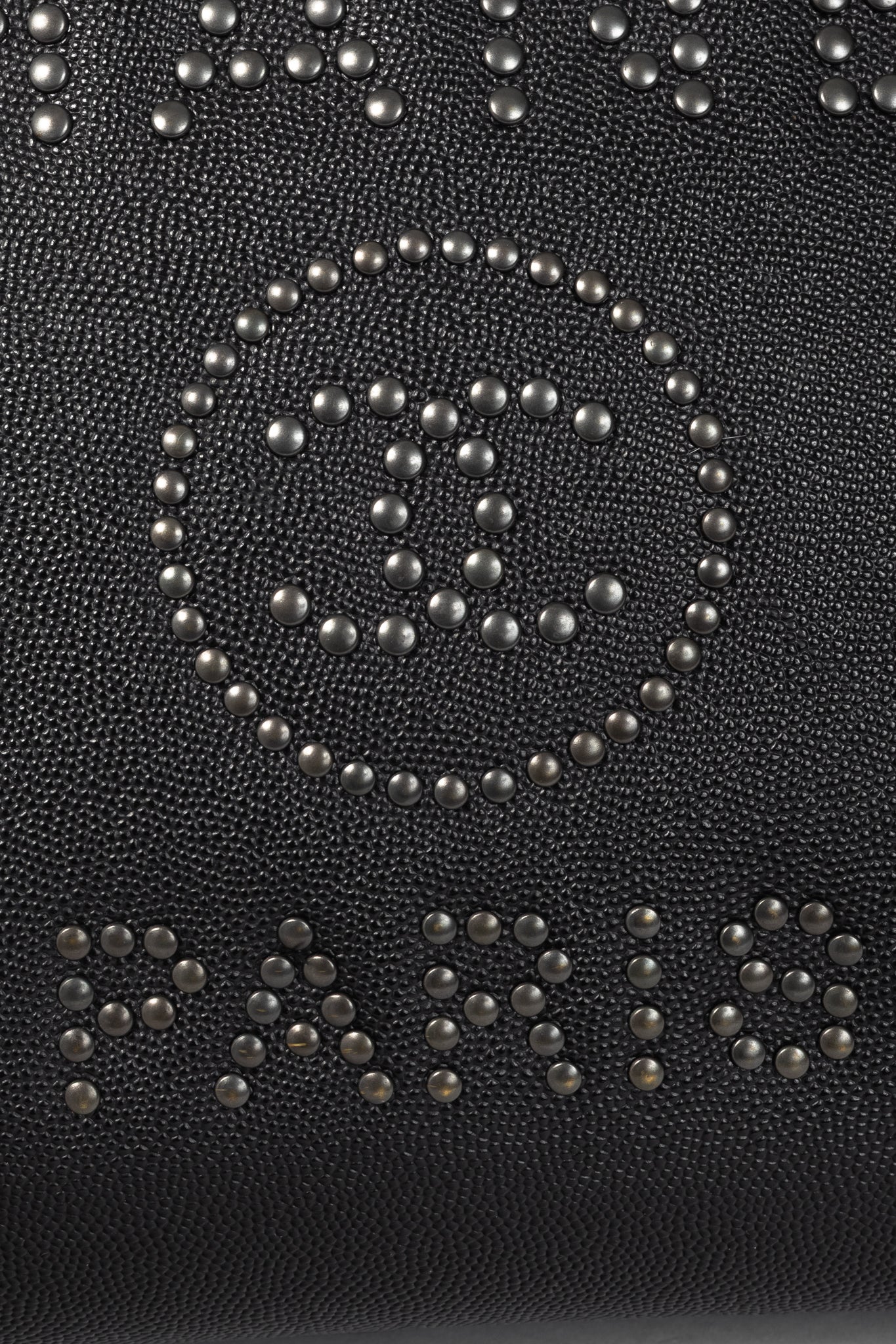 Chanel Small Deauville Black Caviar Studded Tote