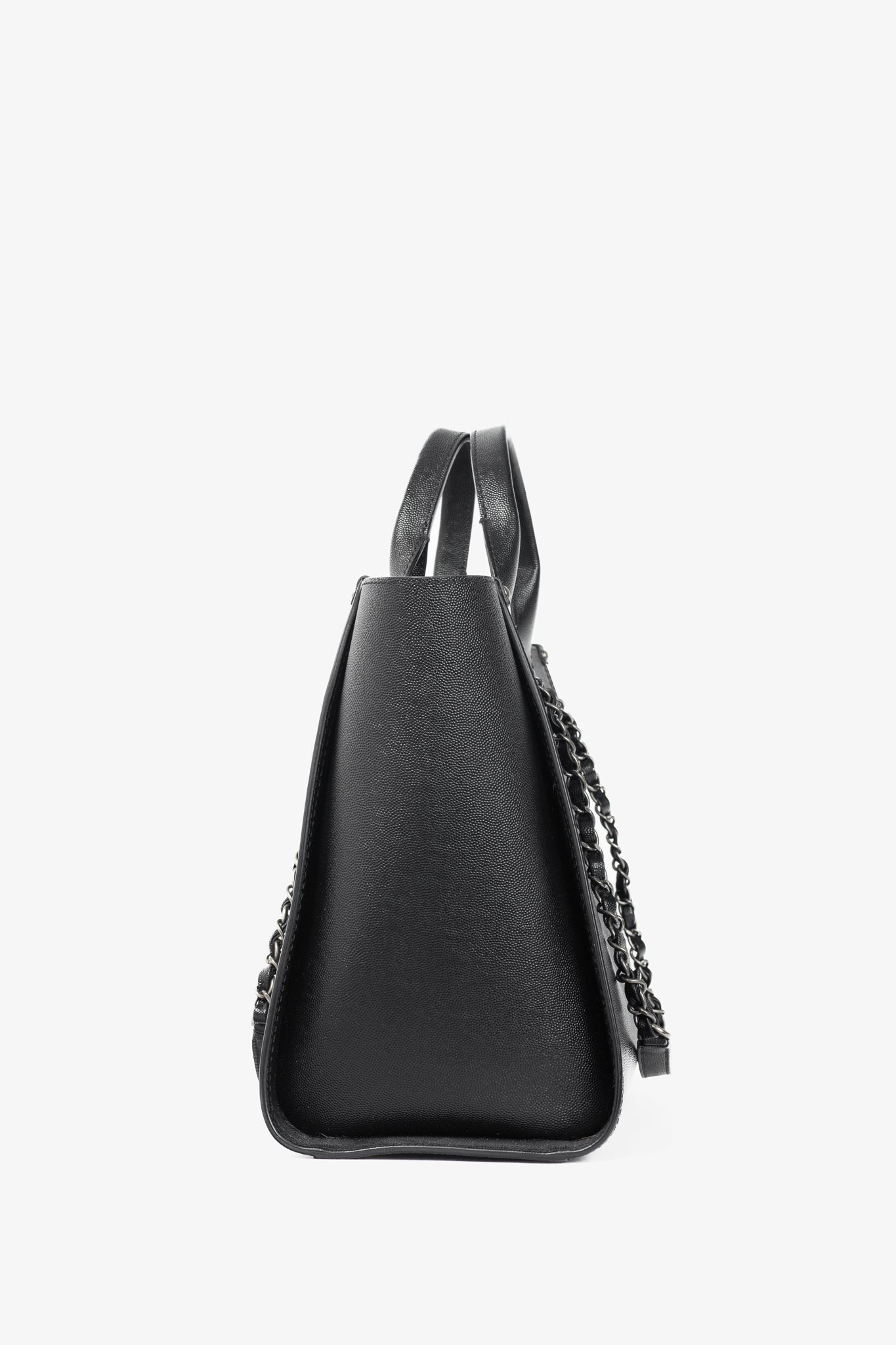 Chanel Small Deauville Black Caviar Studded Tote
