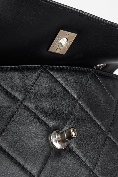 Chanel 12C In the Business Flap Noir Leather Quilted Shoulder Bag