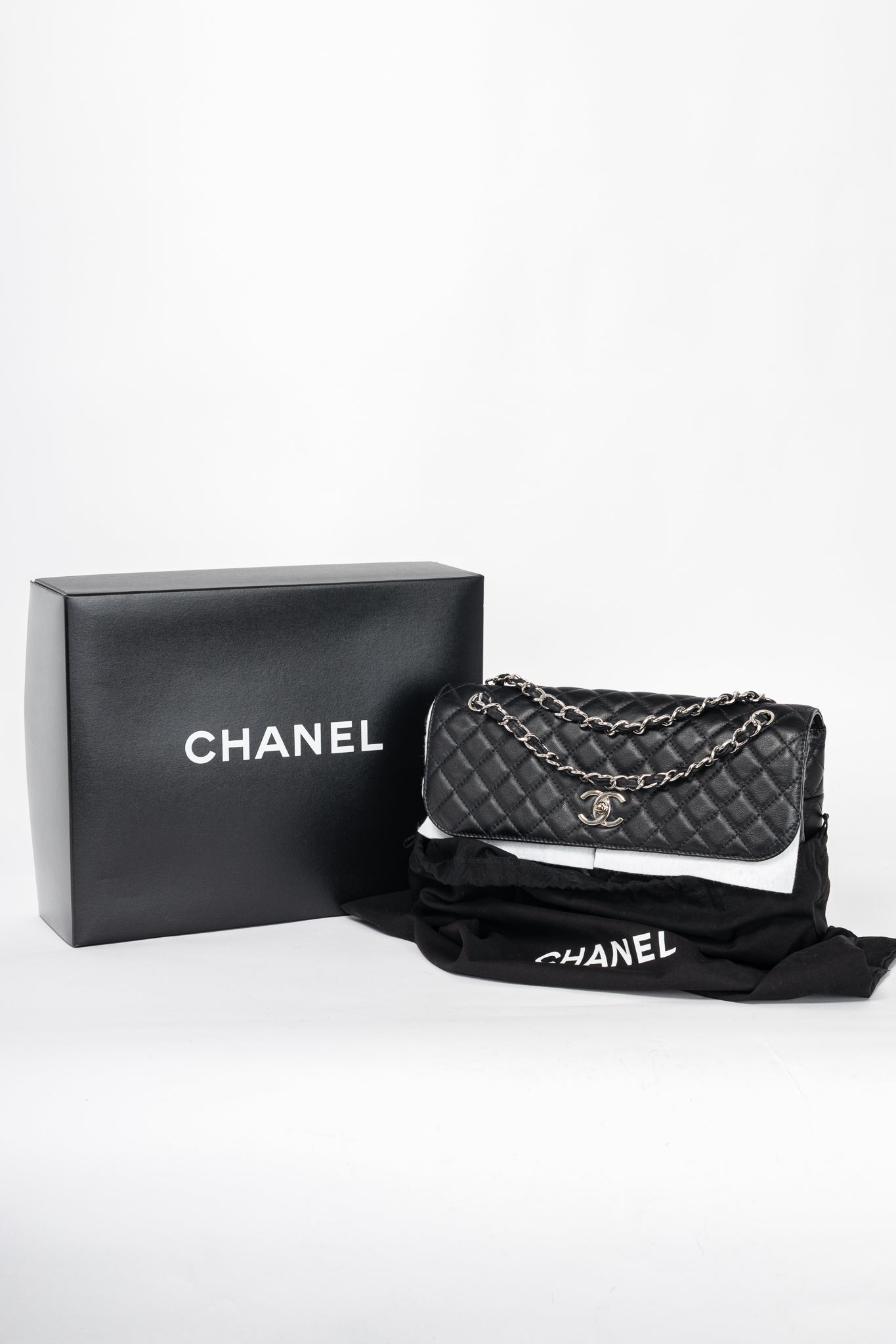 Chanel 12C In the Business Flap Noir Leather Quilted Shoulder Bag