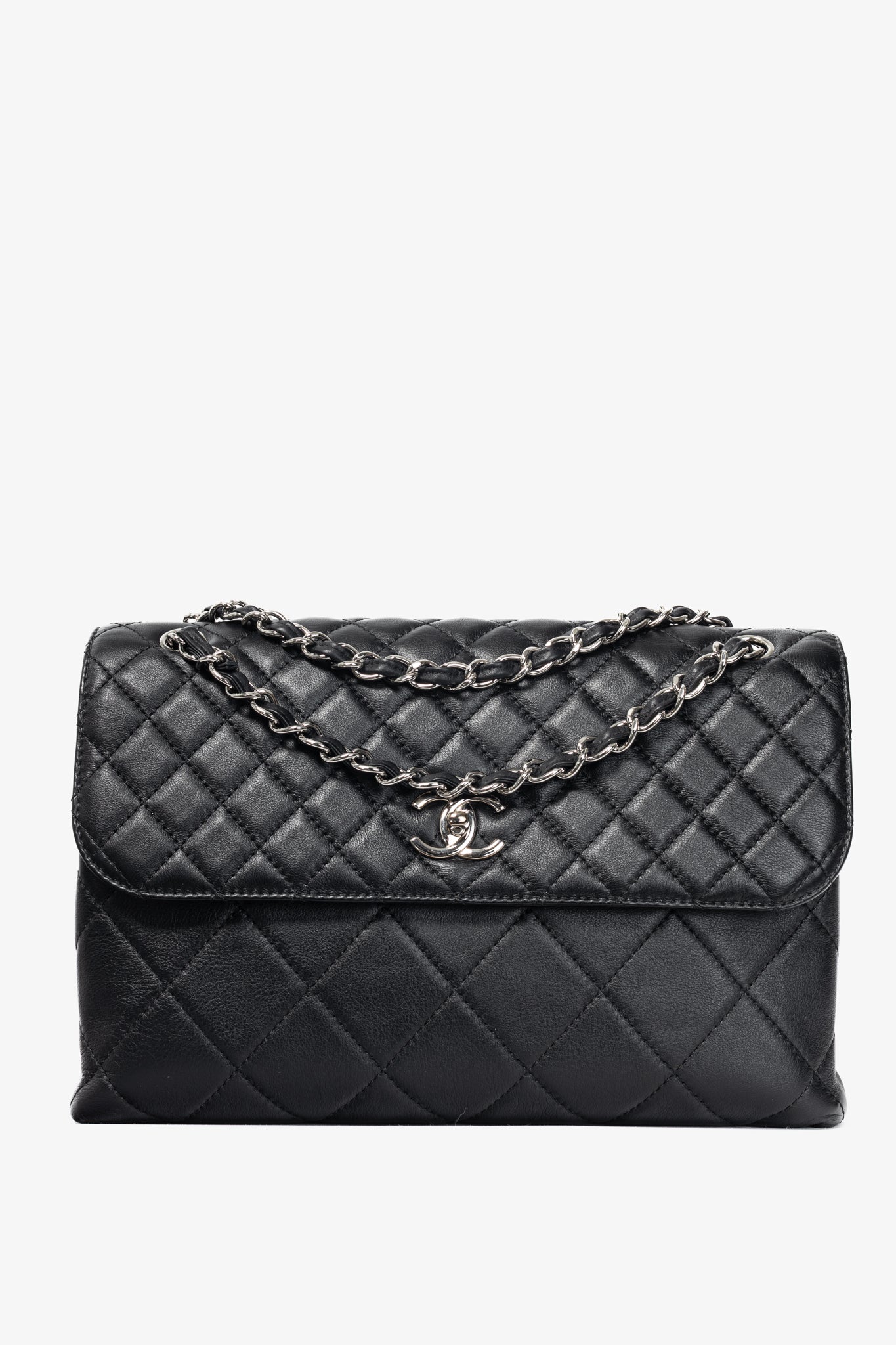 Chanel 12C In the Business Flap Noir Leather Quilted Shoulder Bag