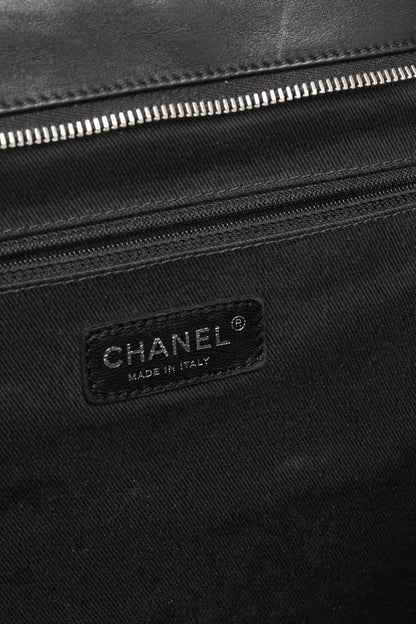 Chanel In-The-Mix Black Large Iridescent Calfskin Quilted Tote