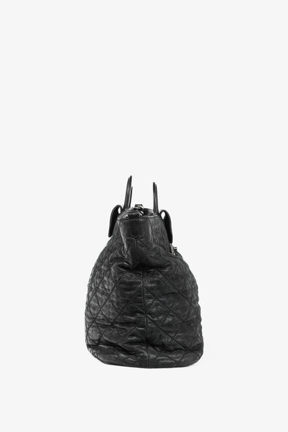 Chanel In-The-Mix Black Large Iridescent Calfskin Quilted Tote