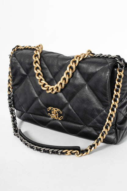 Chanel Maxi Flap Black Quilted Lambskin Handbag