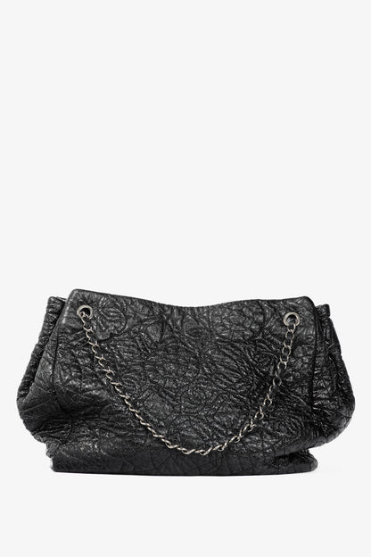 Chanel Graphic Edge Black Shiny Vinyl Quilted Tote