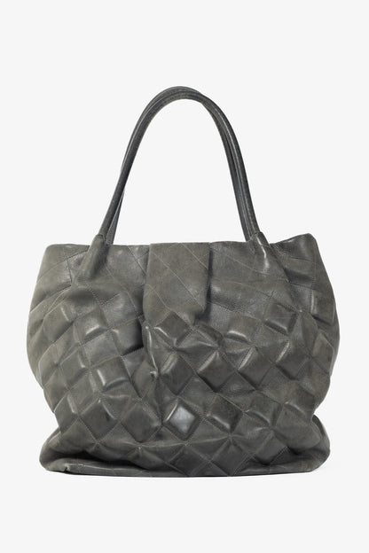 Chanel Sloane Square Grey Leather Quilted Tote