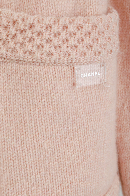Chanel SS/05 Light Pink Cashmere Rosette Sweater Twinset