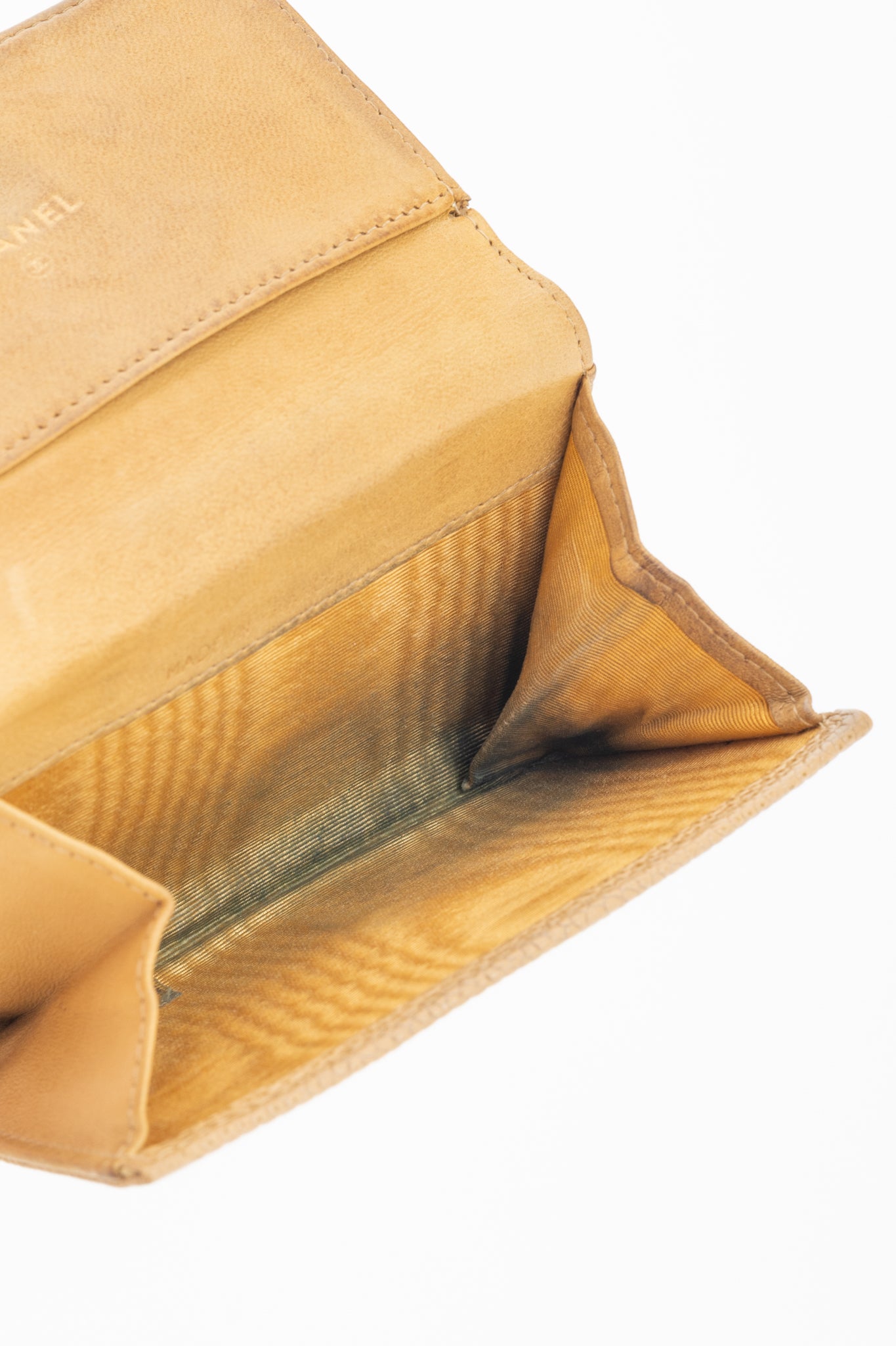 Chanel Tan Caviar Leather CC Card Holder