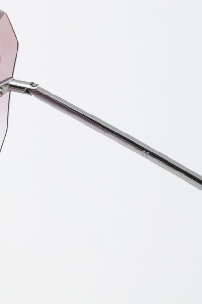 Chanel 4220 Eggplant & Silver-Tone Faceted Rimless Sunglasses