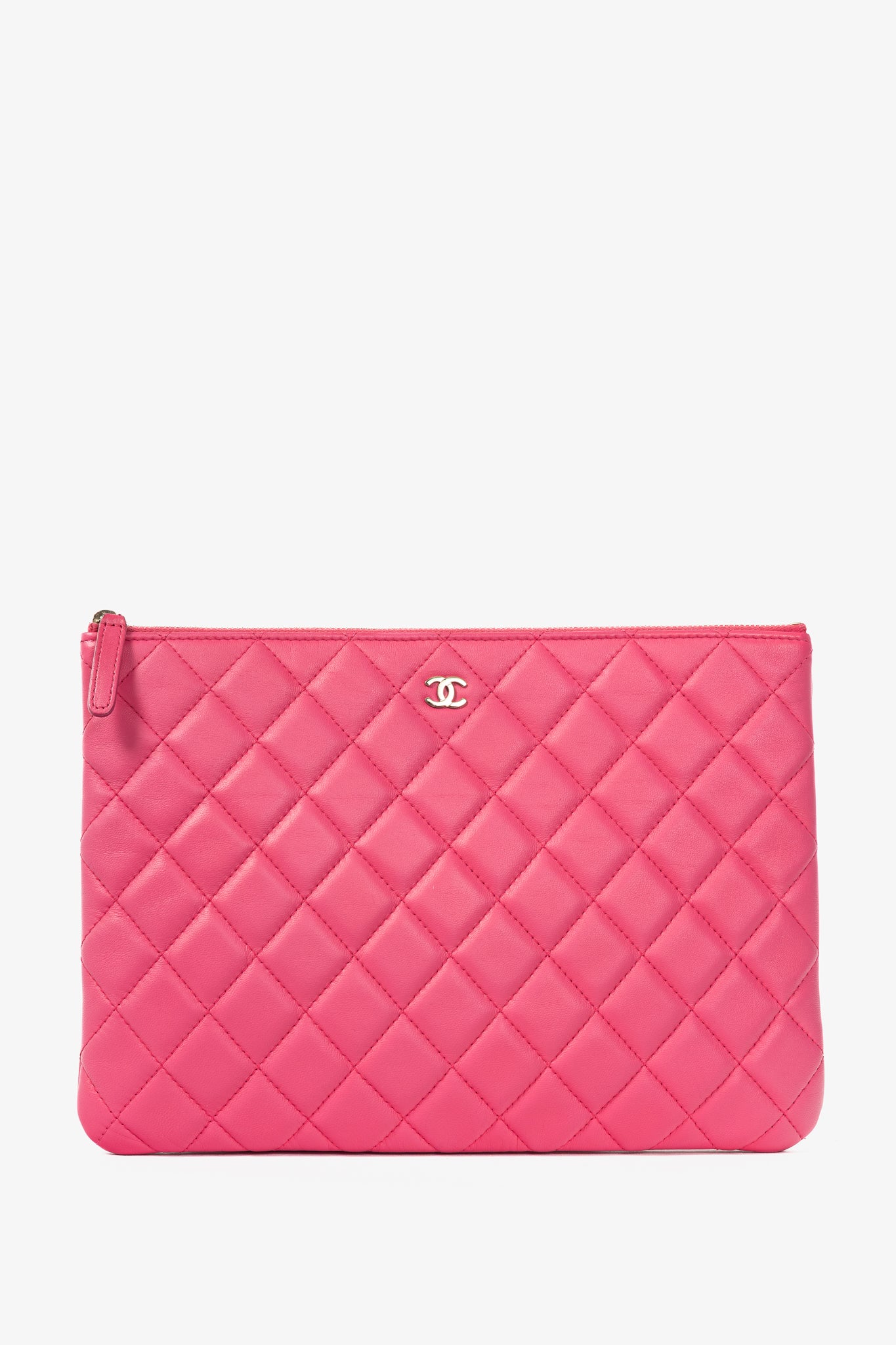 Chanel Pink Quilted Lambskin Medium O-Case