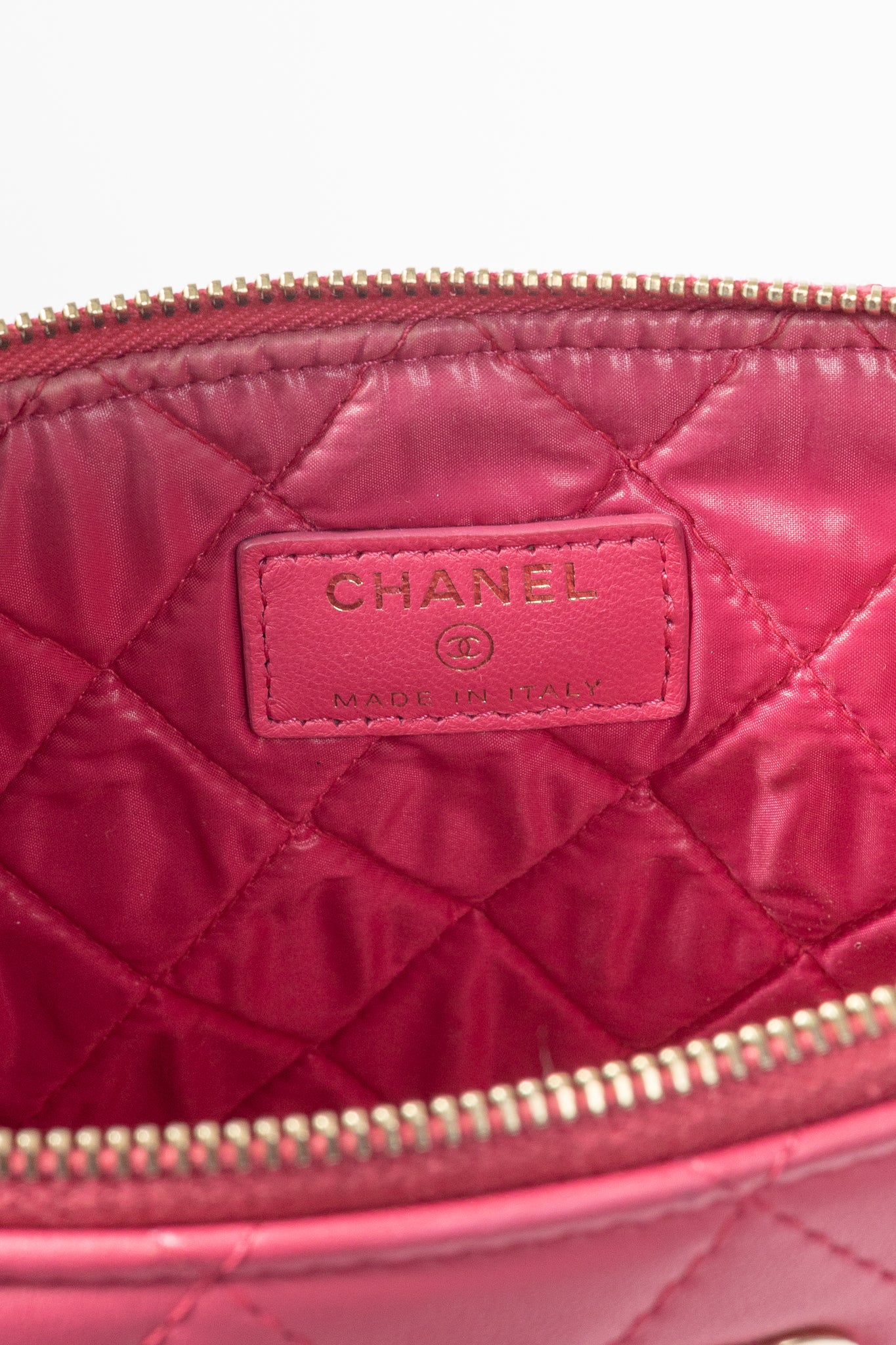 Chanel Pink Quilted Lambskin Medium O-Case