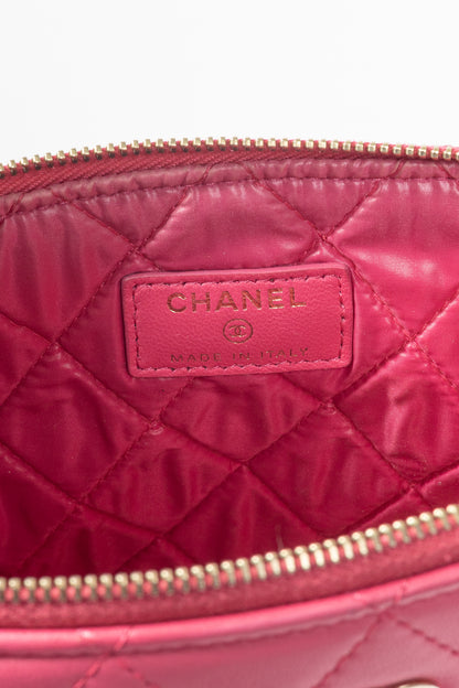 Chanel Pink Quilted Lambskin Medium O-Case