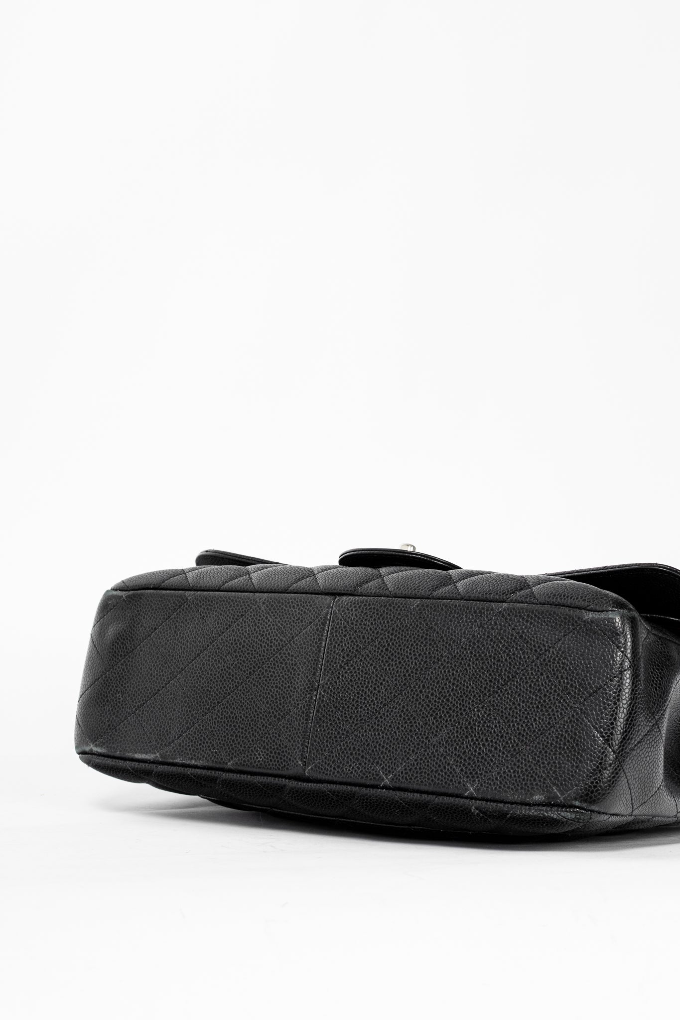 Chanel Jumbo Classic Black Caviar Quilted Double Flap Bag