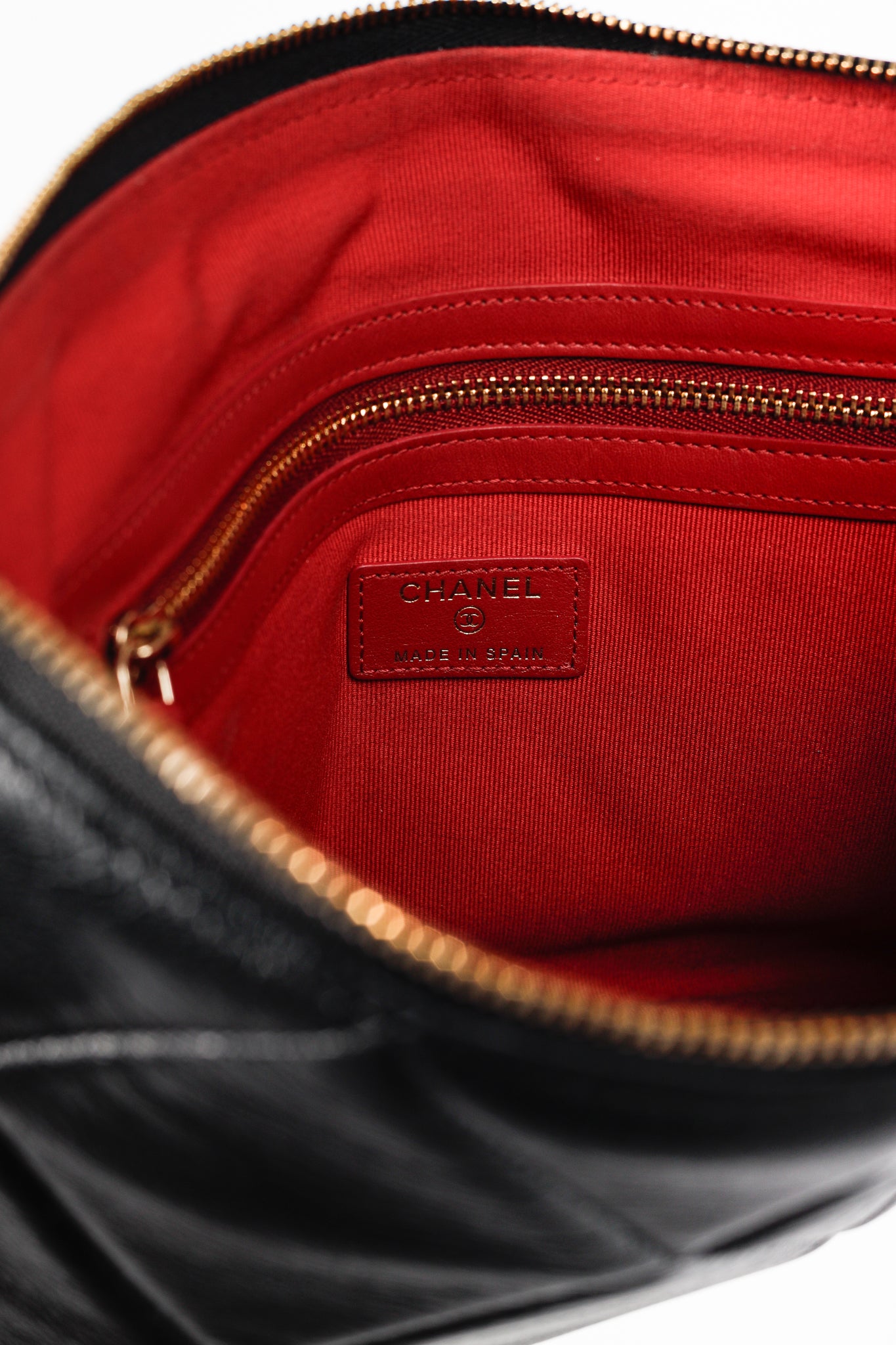 Chanel Black 19 Model Lambskin Quilted Medium O-Case