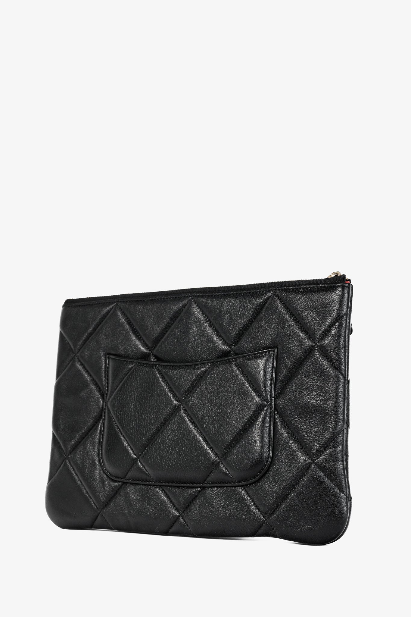 Chanel Black 19 Model Lambskin Quilted Medium O-Case