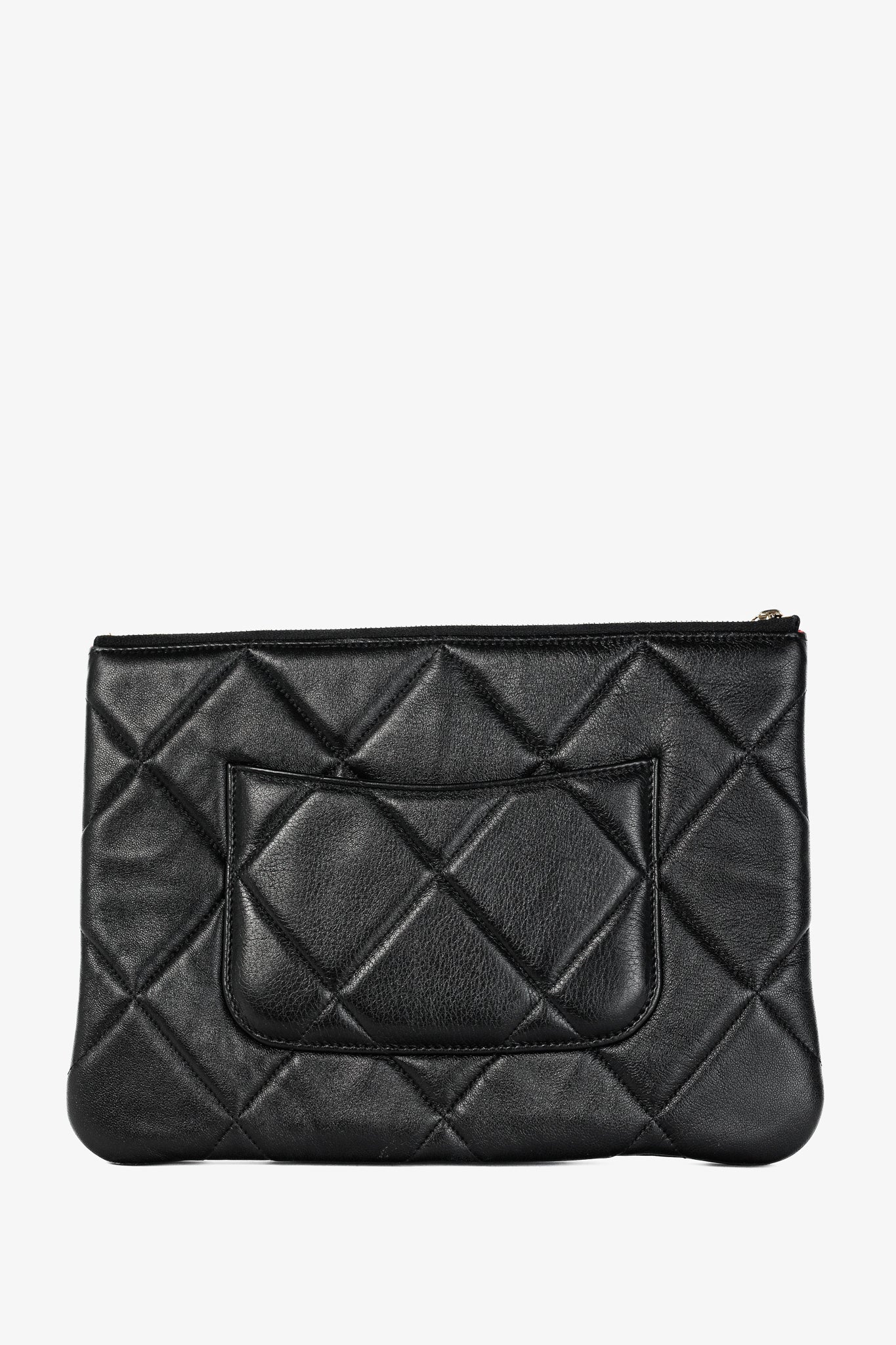 Chanel Black 19 Model Lambskin Quilted Medium O-Case