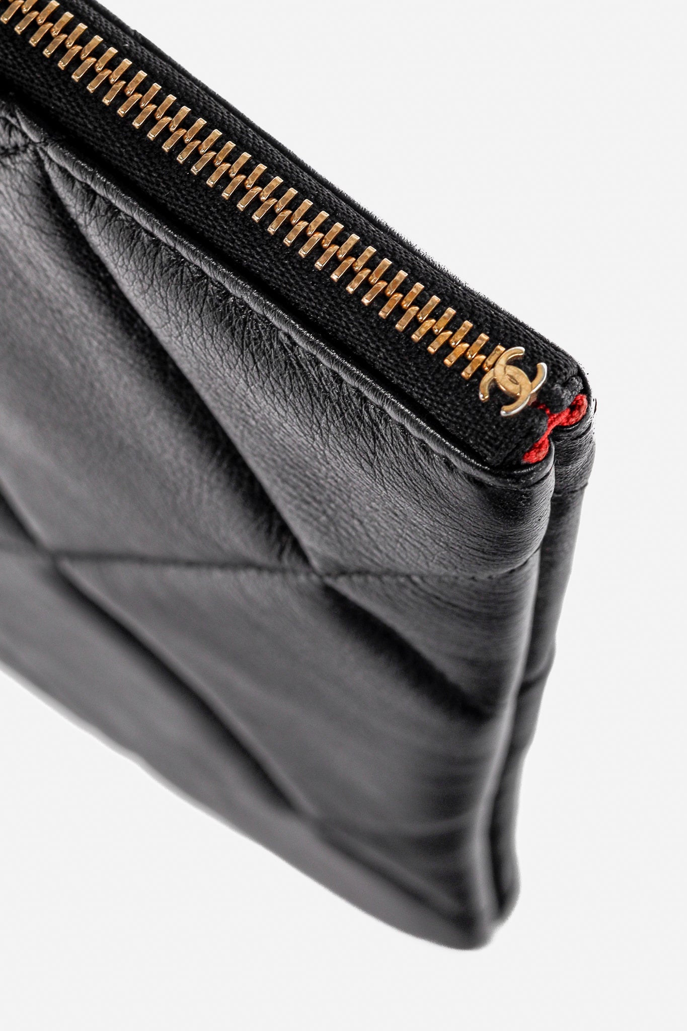 Chanel Black 19 Model Lambskin Quilted Medium O-Case